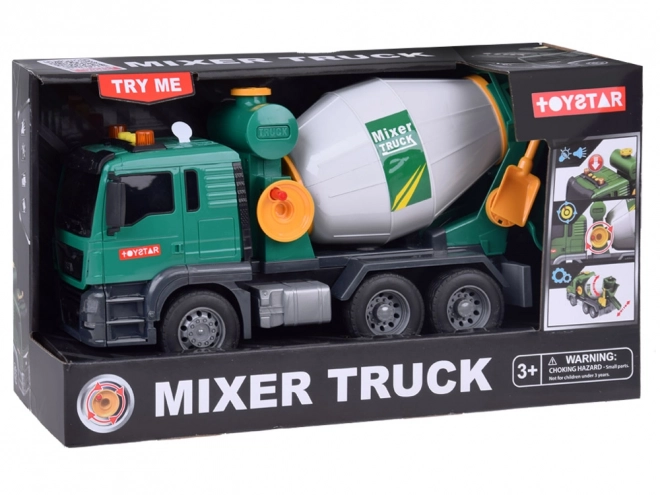 Rotating Drum Cement Mixer Toy with Sound Effects
