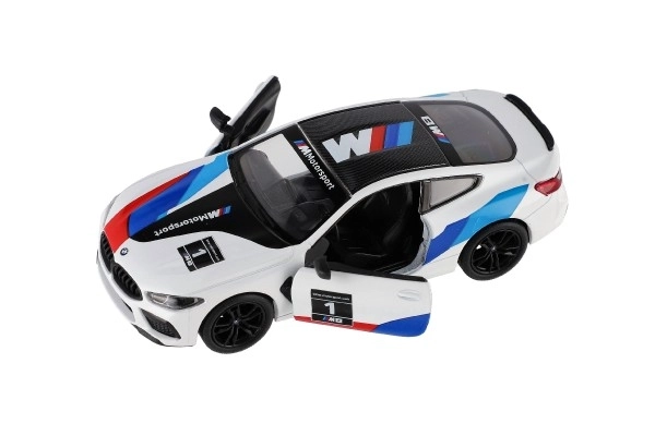 Auto Kinsmart BMW M8 Competition Coupé 1:38 metaal/plastic 12,5cm 4 kleuren met terugtrekmechanisme 12 stuks in doos
