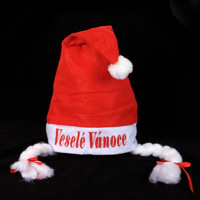 Kerstmuts met witte vlechten