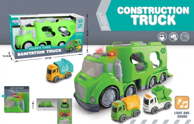 Woopie groene sleepdienst City Truck met licht- en geluidseffecten