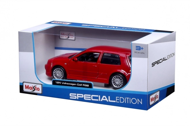 Model car Volkswagen Golf R32 Maisto special edition 1:24 red