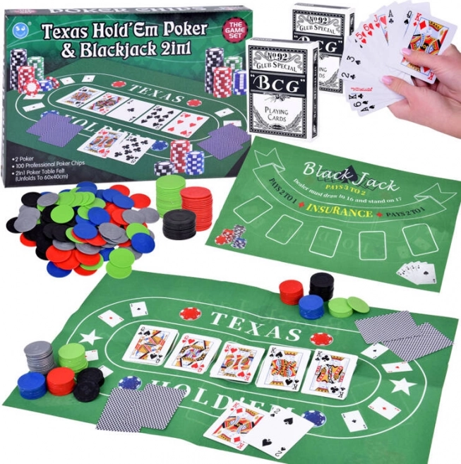 Kaartspel Poker en Blackjack 2-in-1 Set