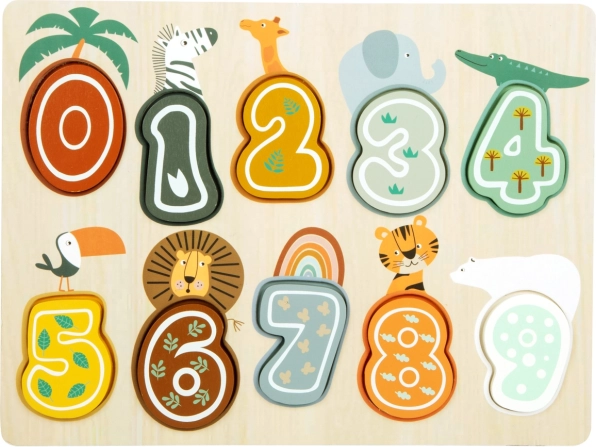 Einlegepuzzle Zahlen Safari small foot
