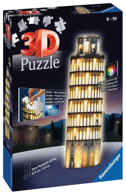RAVENSBURGER Verlicht 3D puzzel Nachteditie Scheve toren van Pisa 216 stukjes