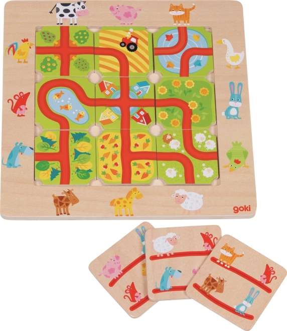 Goki Board Game Find the Way to the Farm