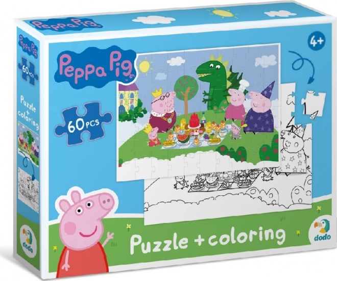 DODO dubbelzijdige puzzel Peppa Pig 60 stukjes – Picknick