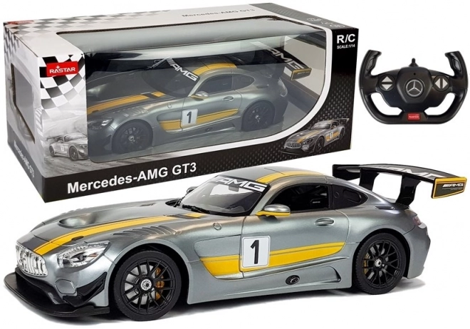 R/C auto Mercedes-AMG GT3 Rastar 1:14 grijs op afstand bestuurd