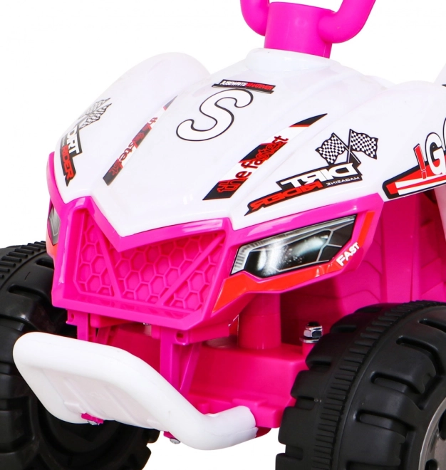 Snelle kinderaccu vierwieler geel – Roze