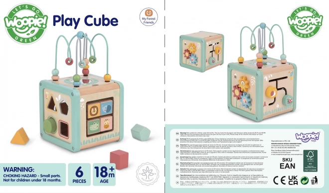Multifunctionele houten kubus WOOPIE GREEN