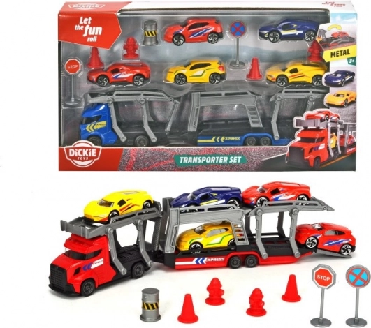 Tow Truck Set with Toy Cars and Traffic Signs