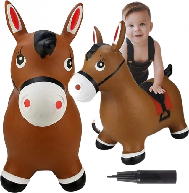 Bouncy Rubber Horse Woopie with Pump