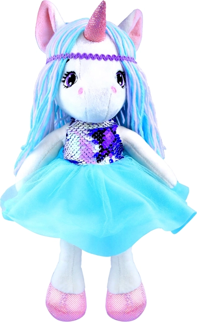 Pluchen eenhoornpop 35 cm – blauw