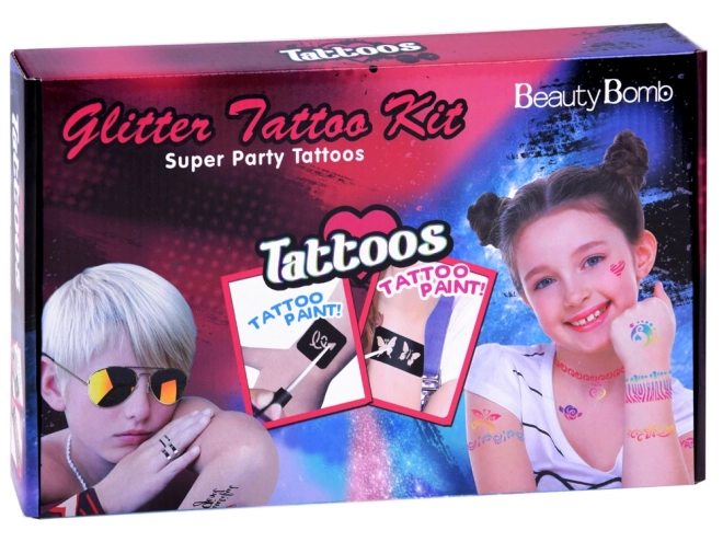 Grote set glittertattoos voor kinderen