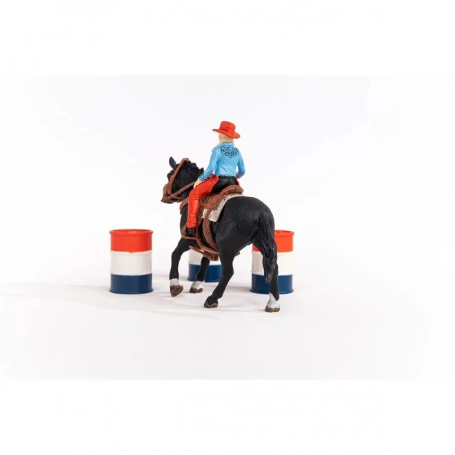 Set Farm World Koe Meisje en Race Rond het Vat