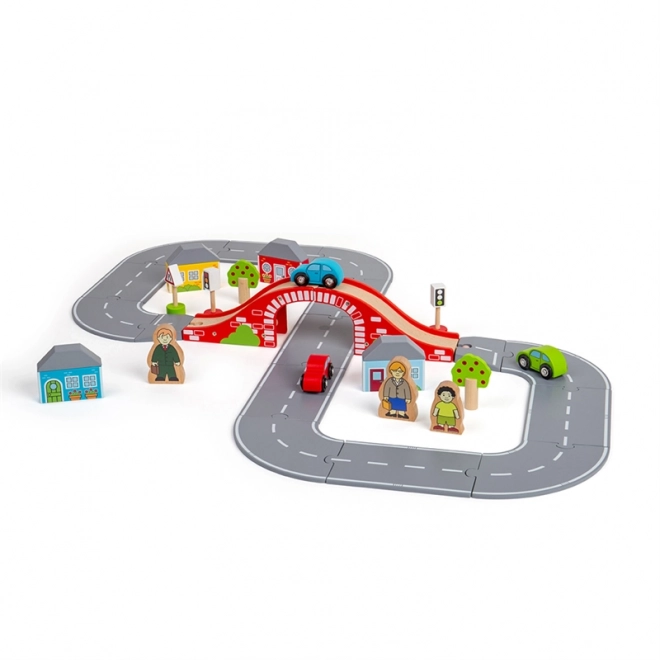Houten weg in de vorm van een acht van Bigjigs