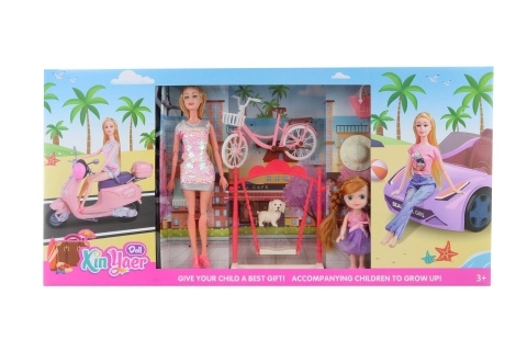 Grote set met pop en accessoires