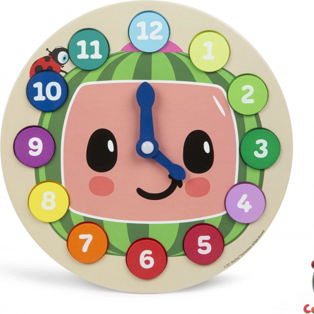 Horloge en bois CoComelon