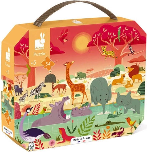 JANOD Puzzle in a Suitcase Savannah 54 Pieces