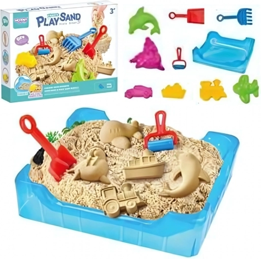 WOOPIE Sable cinétique 0,5 kg Set table avec moules