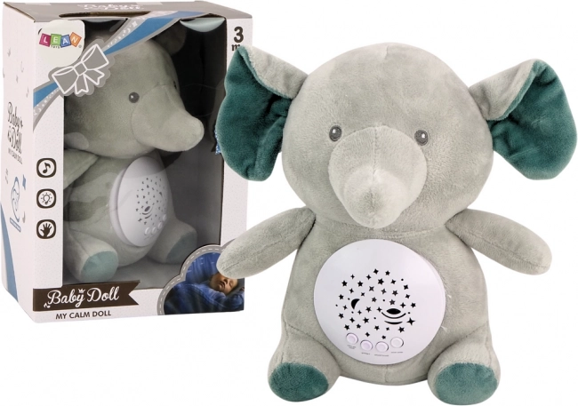 Sleeping Bear Elephant with Star Projection and Melodies - Gray