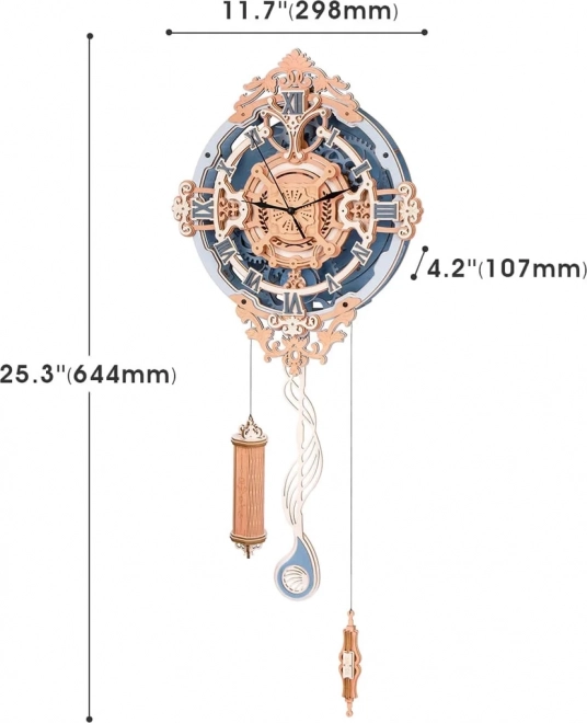 RoboTime 3D houten mechanische puzzel - Wandklok