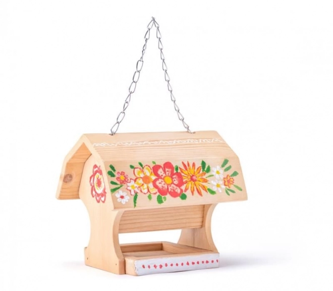 Houten vogelvoederhuisje om te schilderen
