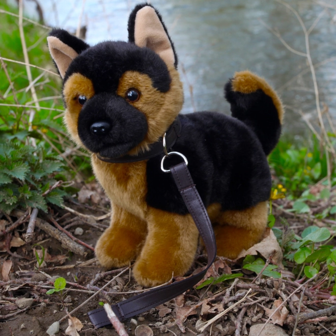 Plush German Shepherd with Leash Eco Friendly