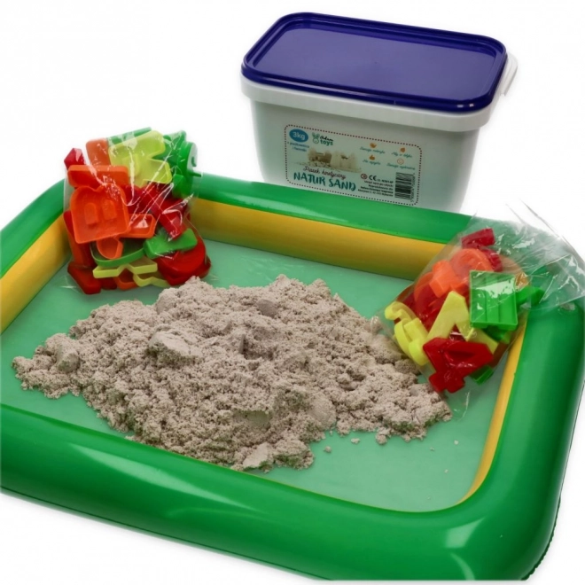 NaturSand kinetisch zand 3 kg met vormpjes en zandbak
