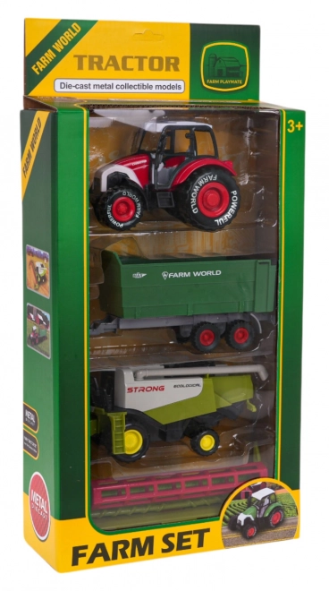 Set landbouwwagens Tractor + Maaidorser