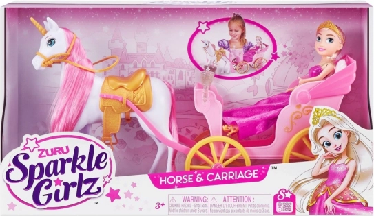 Princess doll with unicorn and carriage SPARKLE GIRLZ 26.5 cm
