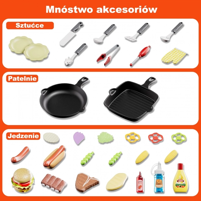 Kinderbarbecue Grill met LED lichten, 31-delige set Woopie