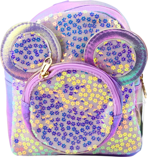 Children's backpack with sequins and mouse ears purple 22 cm 3L