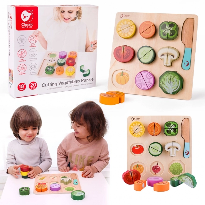 Holz-Set zum Schneiden von Gemüse Classic World