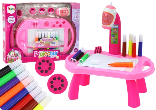 Tekentafel met projector roze