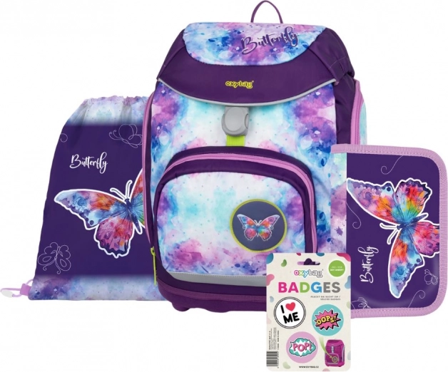 Ensemble de fournitures scolaires OXY Sherpy Papillon pour enfants