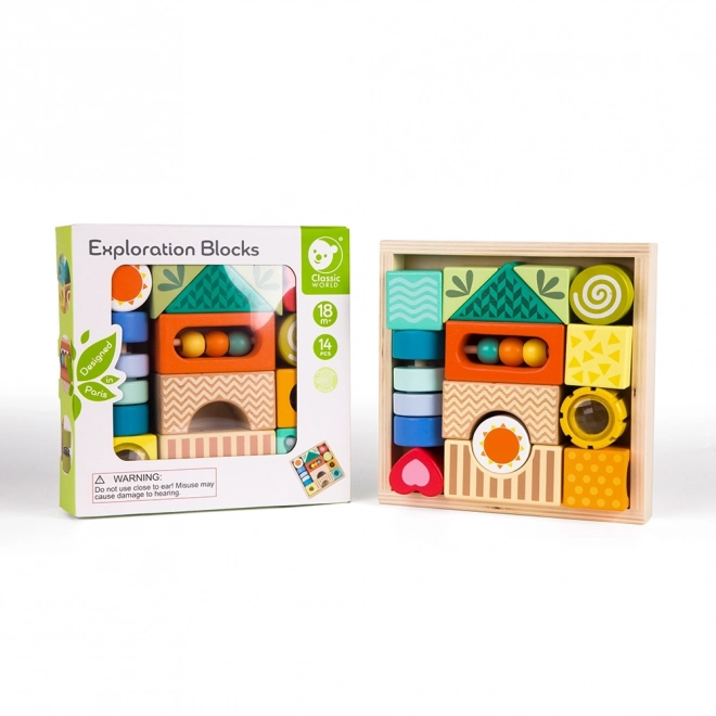 Classic World Wooden Sensory Blocks Montessori Set