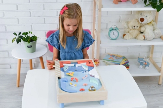 Wooden Pinball Flipper Game