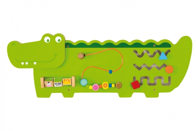 Activiteitenbord / houten wandpaneel spel - krokodil