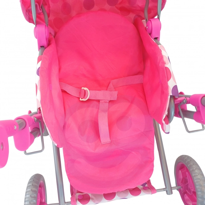 Rosa 3-in-1 Puppenwagen mit Punkten