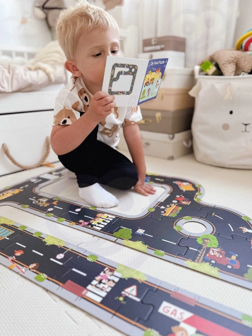Woopie Green puzzle urbain pour enfants - Circuit automobile