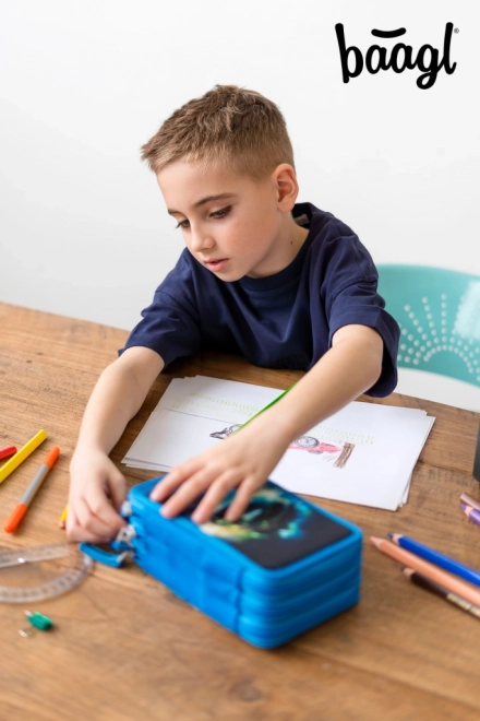 BAAGL School etui met drie lagen Raceauto