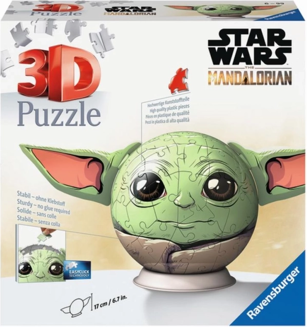 Ravensburger 3D-puzzel STAR WARS Mandalorian Grogu – bal, 72 stukjes