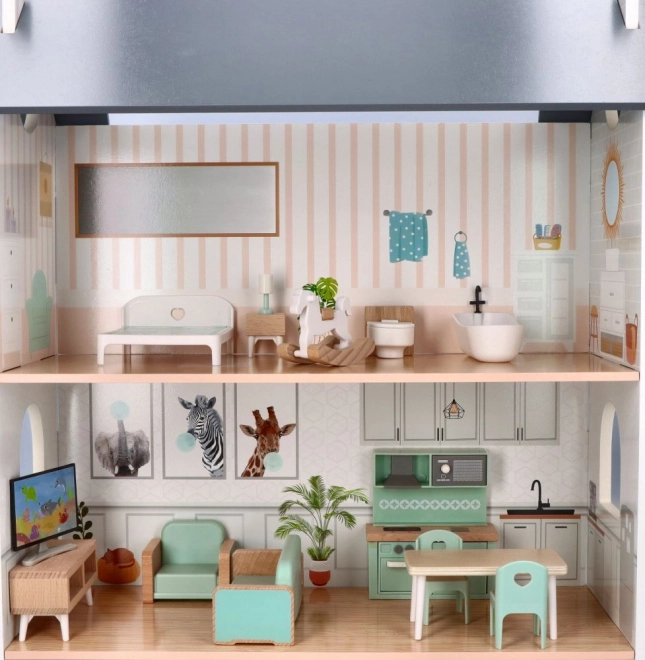 Grote gezellige poppenhuis