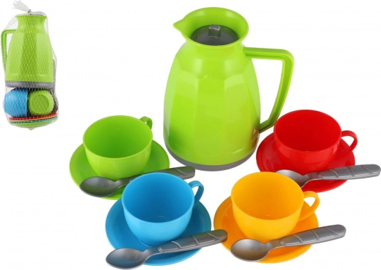 kinder theeservies van plastic, 13-delig in net
