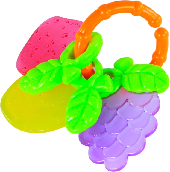 Fruit-shaped rattle and teether for babies