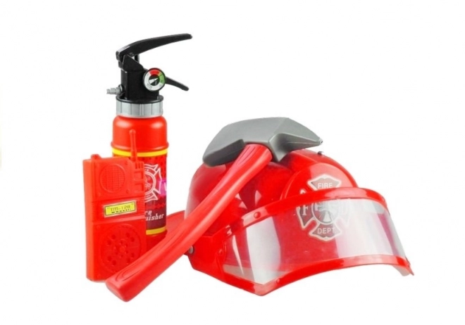 Kinderen brandweerkostuum met helm en accessoires