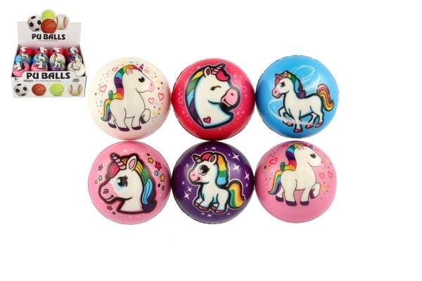Eenhoornbal foam 8cm mix kleuren in zak 24 stuks in doos