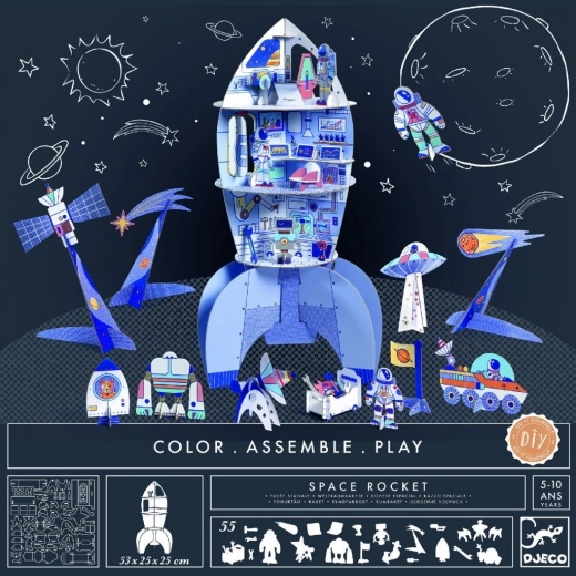 DJECO DIY Space Rocket – creative paper craft kit
