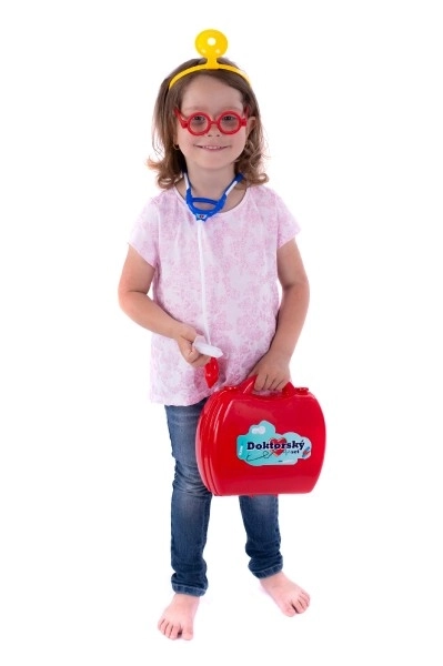 Set dokter/plastic dokter in plastic koffer 24x22x9cm in zak
