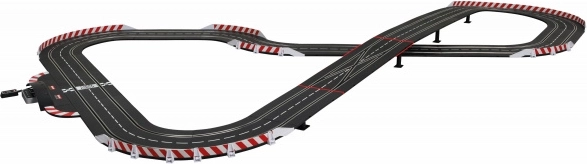 Multi-layer track with overpass for dynamic racing